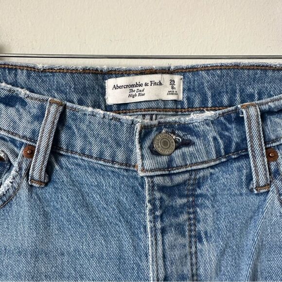Abercrombie & Fitch The Dad High Rise Distressed Jeans Size 29 8R - Picture 6 of 8